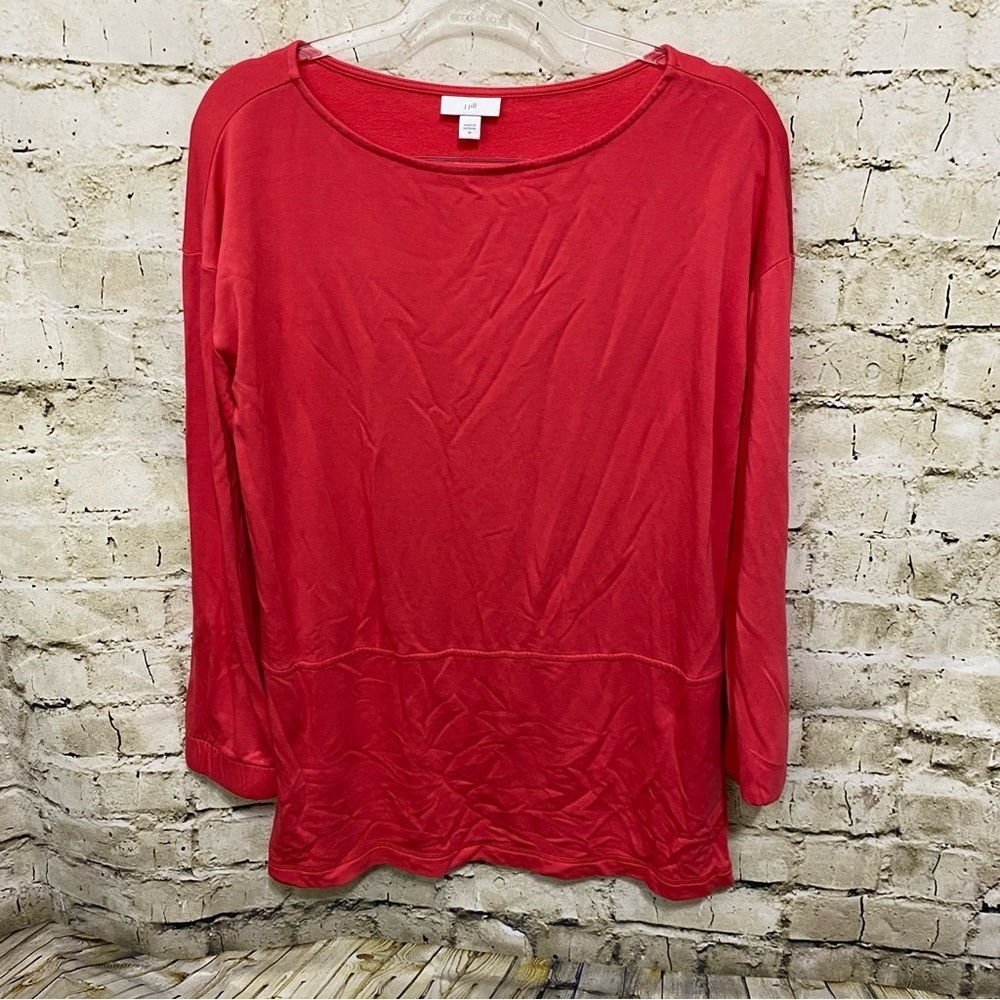 J‎ Jill Coral Side Zipper 3/4 Sleeve Soft Tunic Top